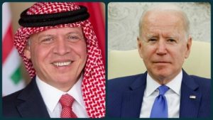 العاهل الأردني الملك عبد الله الثاني والرئيس الأمريكي جو بايدن